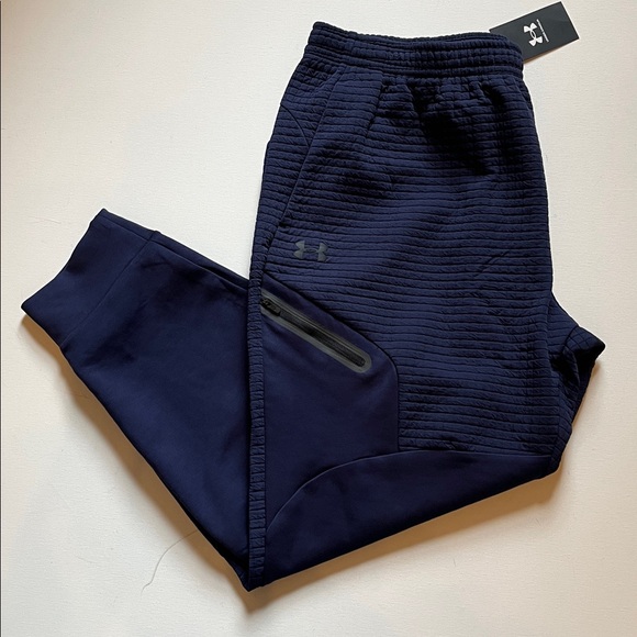 Under Armour Unstoppable Joggers Men's 2XL XXL Fleece GridBlue pantsNWT $110